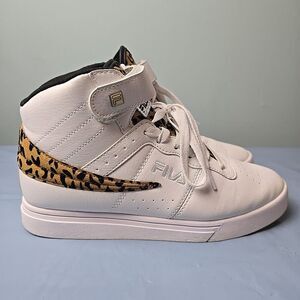 Fila Vulc-13-Wild Women's High Top Sneakers Cheetah Print Shoes size 7